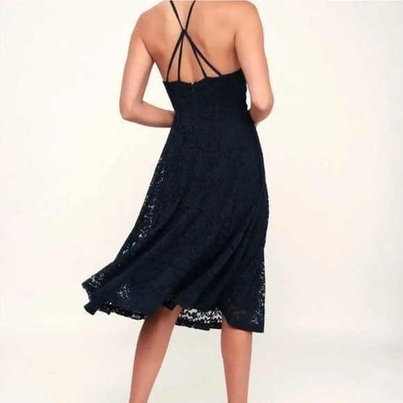 EUC Lulu's Navy Lace Dress - Picture 3 of 12